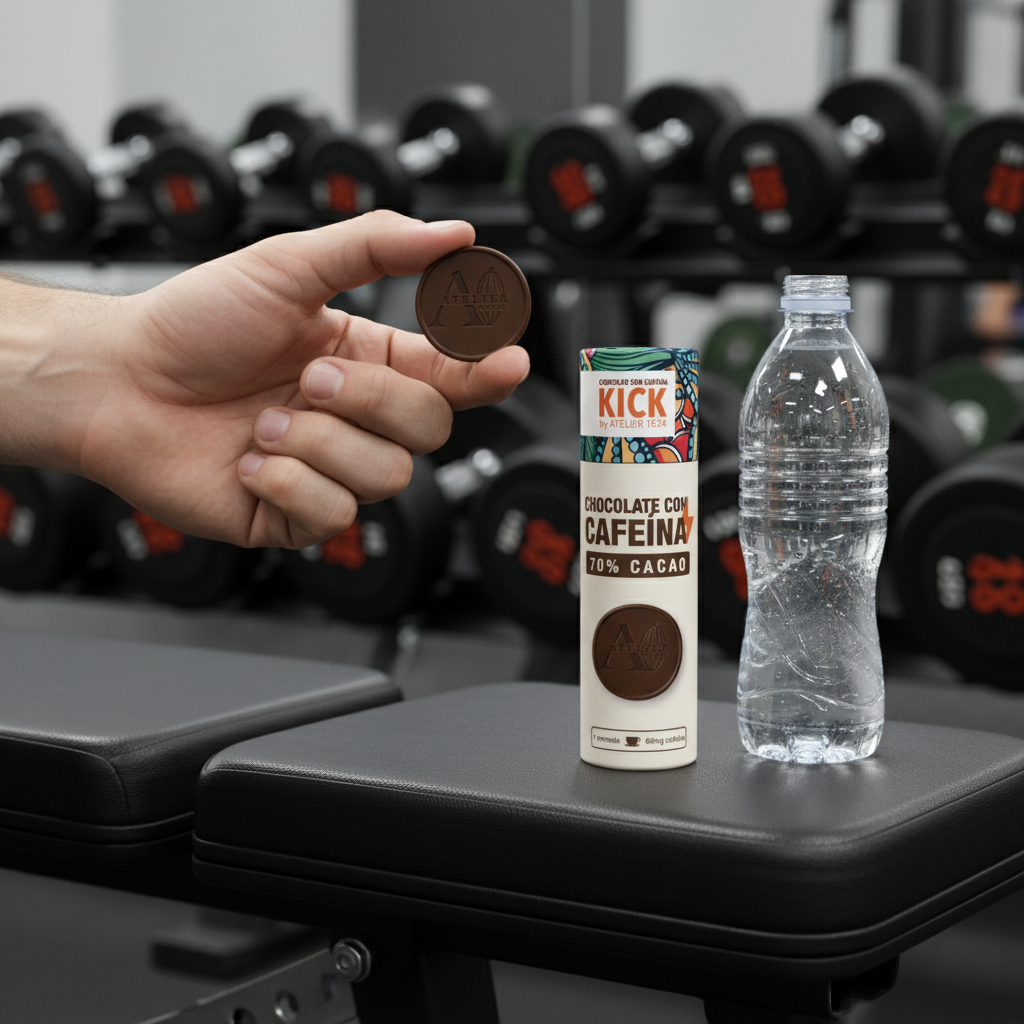 KICK - Monedas de chocolate obscuro con cafeína (16pz)