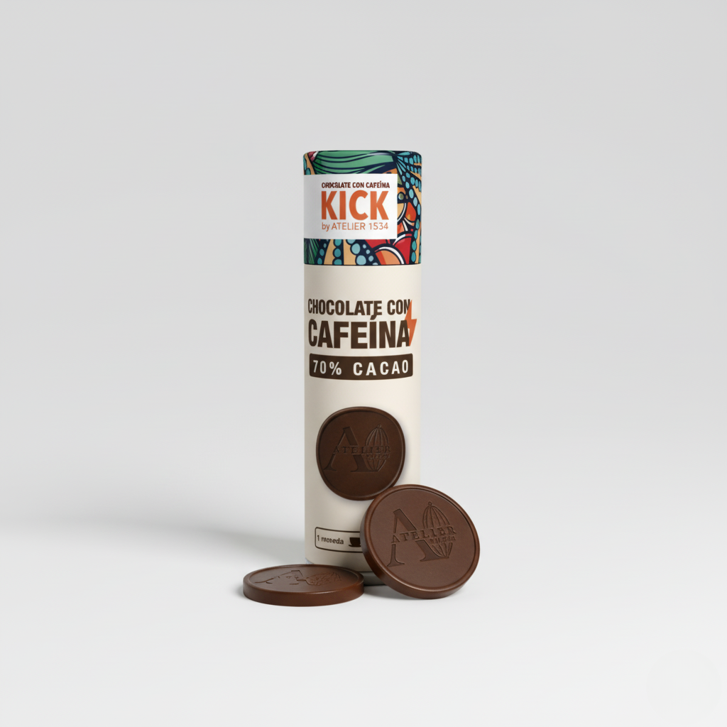 KICK - Monedas de chocolate obscuro con cafeína (16pz)