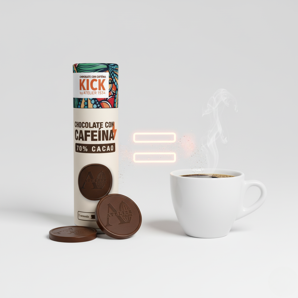 KICK - Monedas de chocolate obscuro con cafeína (16pz)