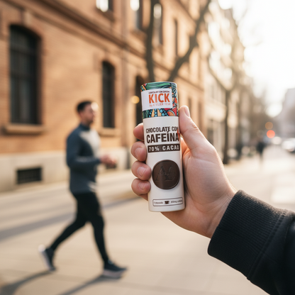 KICK - Monedas de chocolate obscuro con cafeína (16pz)