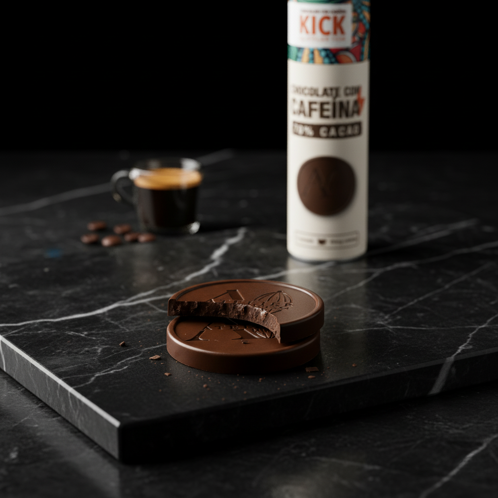 KICK - Monedas de chocolate obscuro con cafeína (16pz)