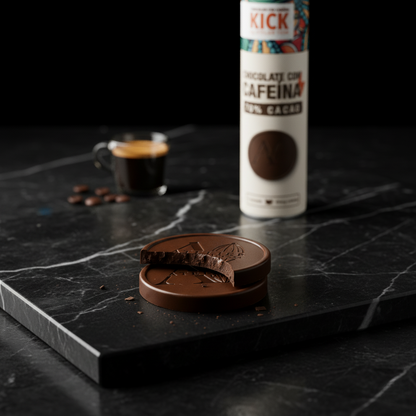 KICK - Monedas de chocolate obscuro con cafeína (16pz)