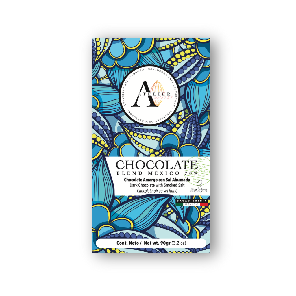 BLEND MX Barre de Chocolat 70% AU SEL FUMÉ, 90g