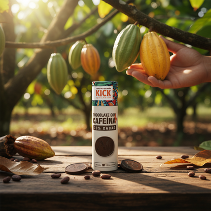 KICK - Monedas de chocolate obscuro con cafeína (16pz)