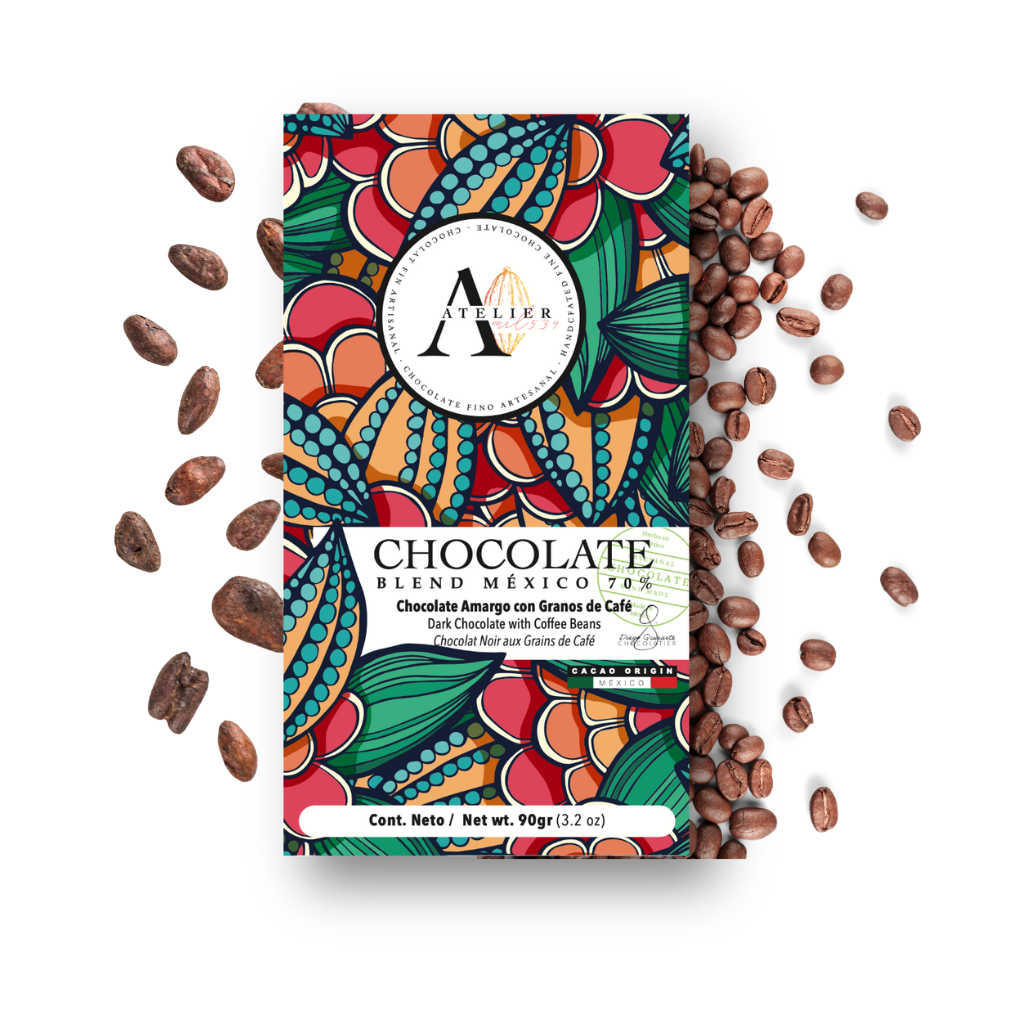 Barre de chocolat 70% BLEND MX AU CAFÉ CHIAPAS, 90g