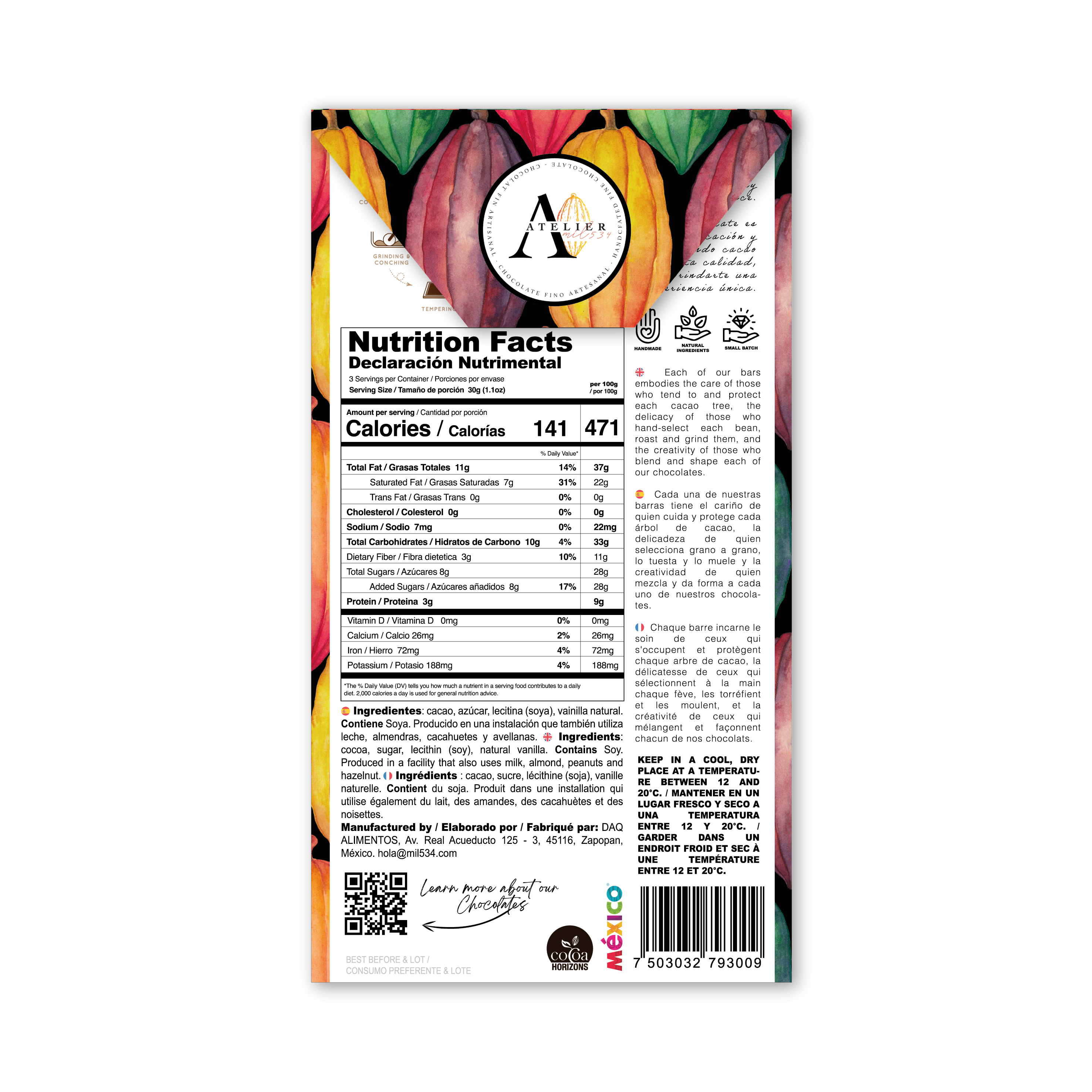 Barre de chocolat BLEND MX 70 %, 90 g