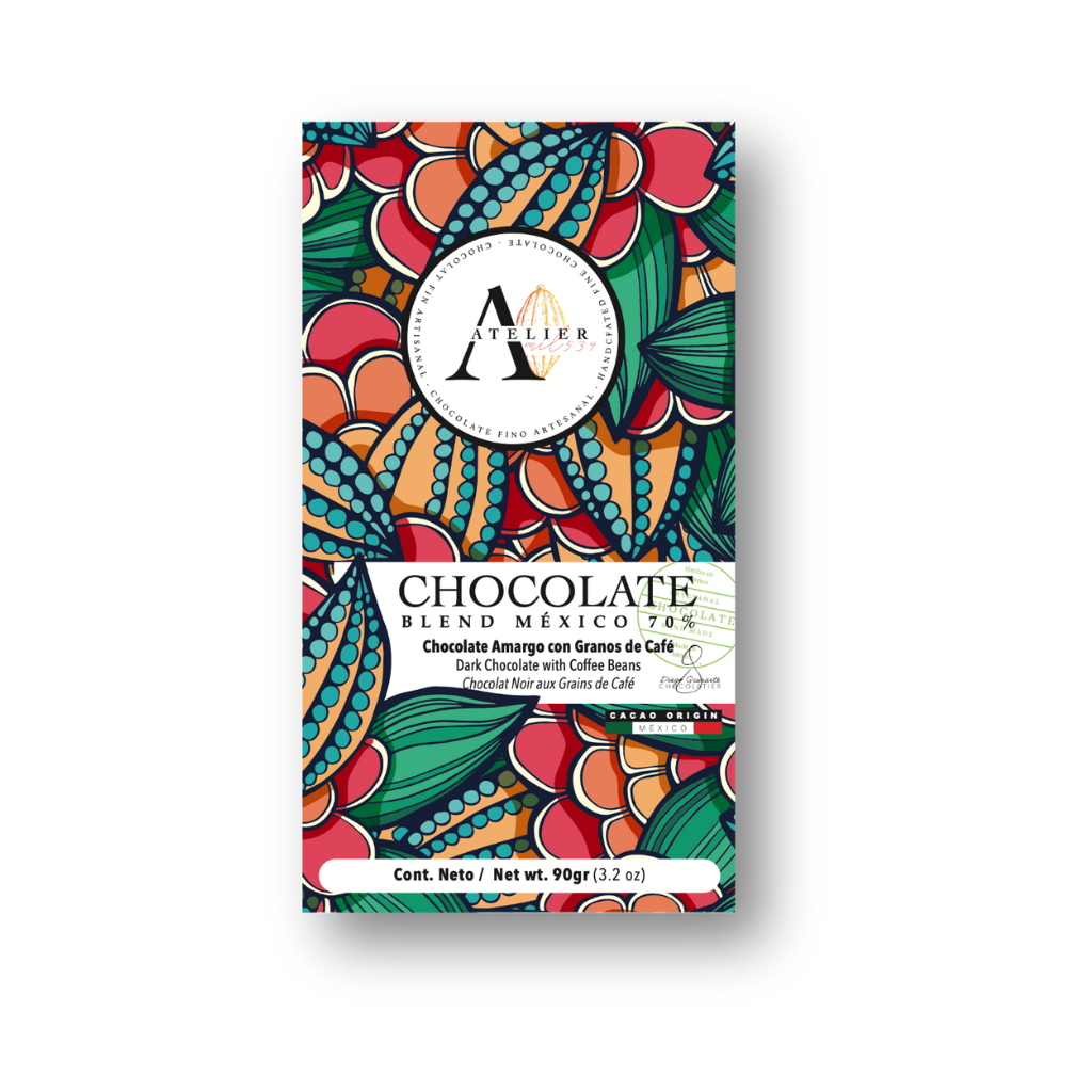 Barre de chocolat 70% BLEND MX AU CAFÉ CHIAPAS, 90g