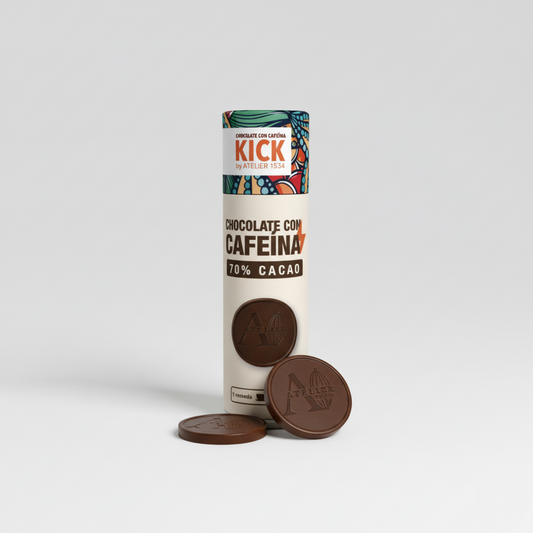 KICK - Monedas de chocolate obscuro con cafeína (16pz)