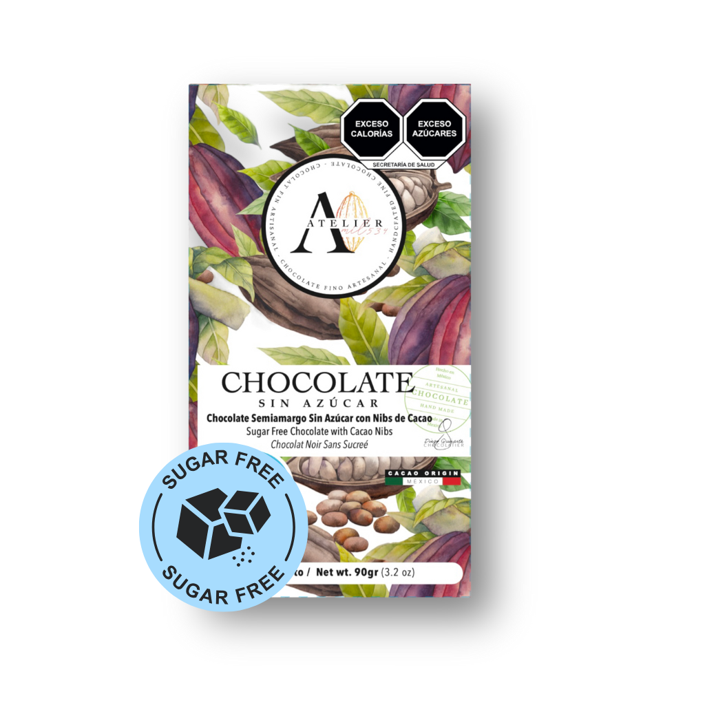 SUGAR FREE Chocolate Bar WITH COCOA NIBS, 90g