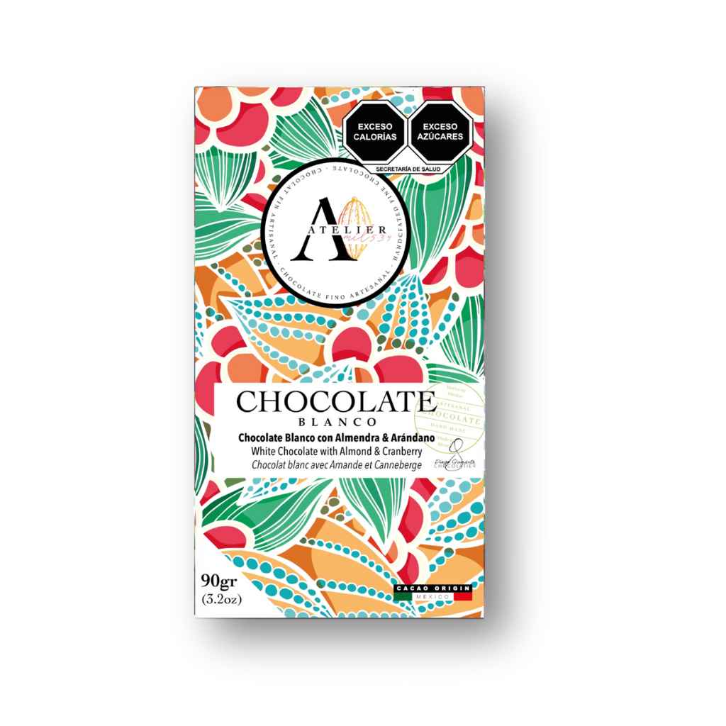 WHITE Chocolate bar WITH ALMOND, CRANBERRIES & SALT, 90g