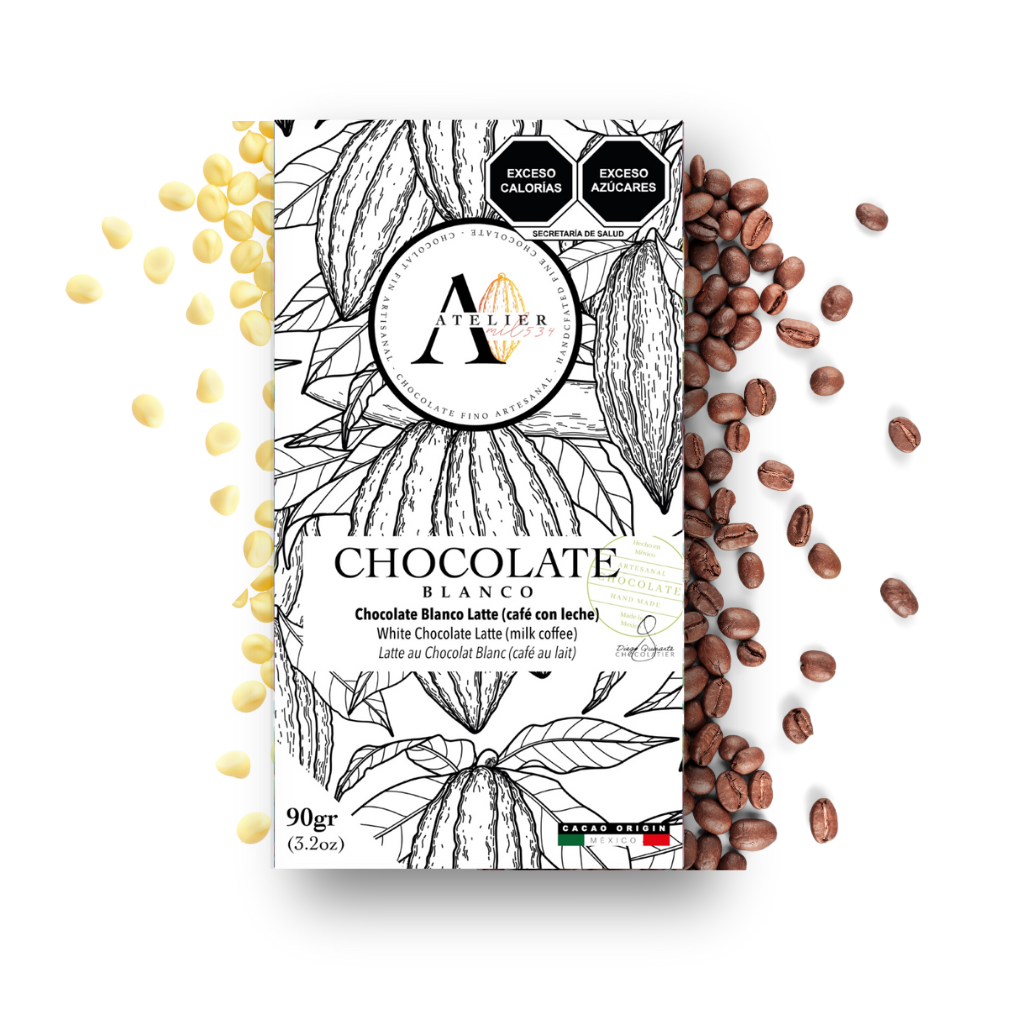 WHITE Chocolate Bar WITH COFFEE [LATTE], 90g