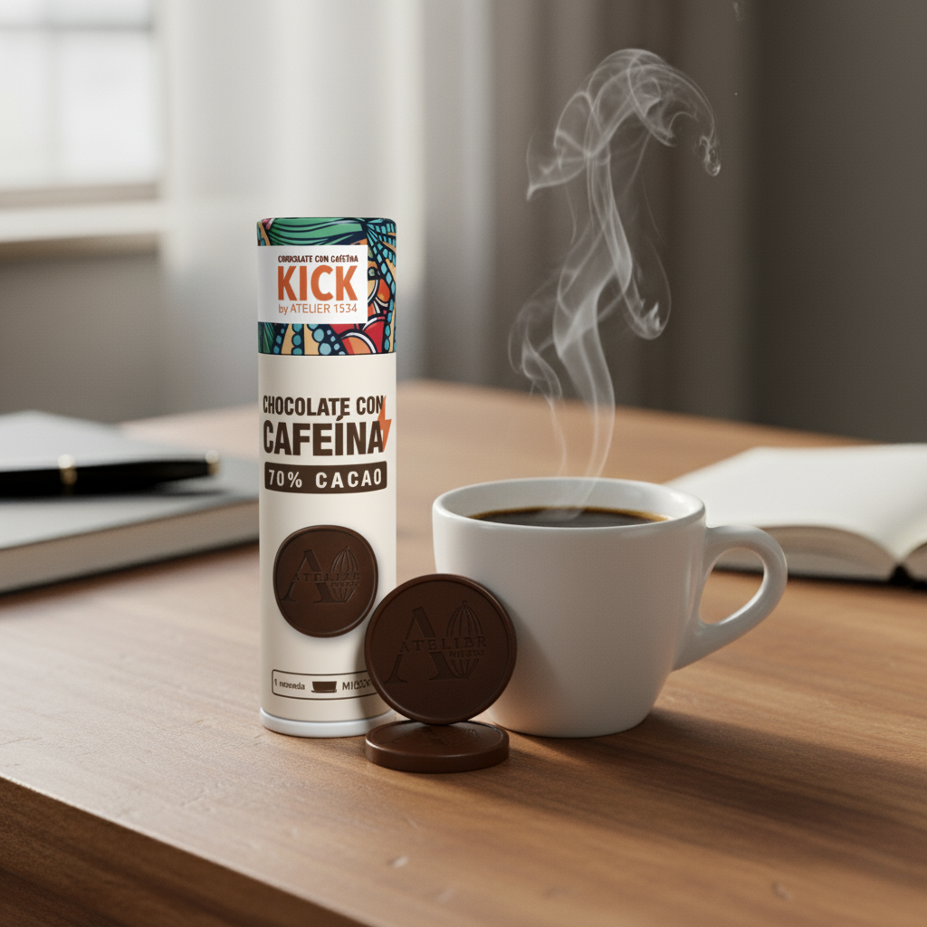 KICK - Monedas de chocolate obscuro con cafeína (16pz)