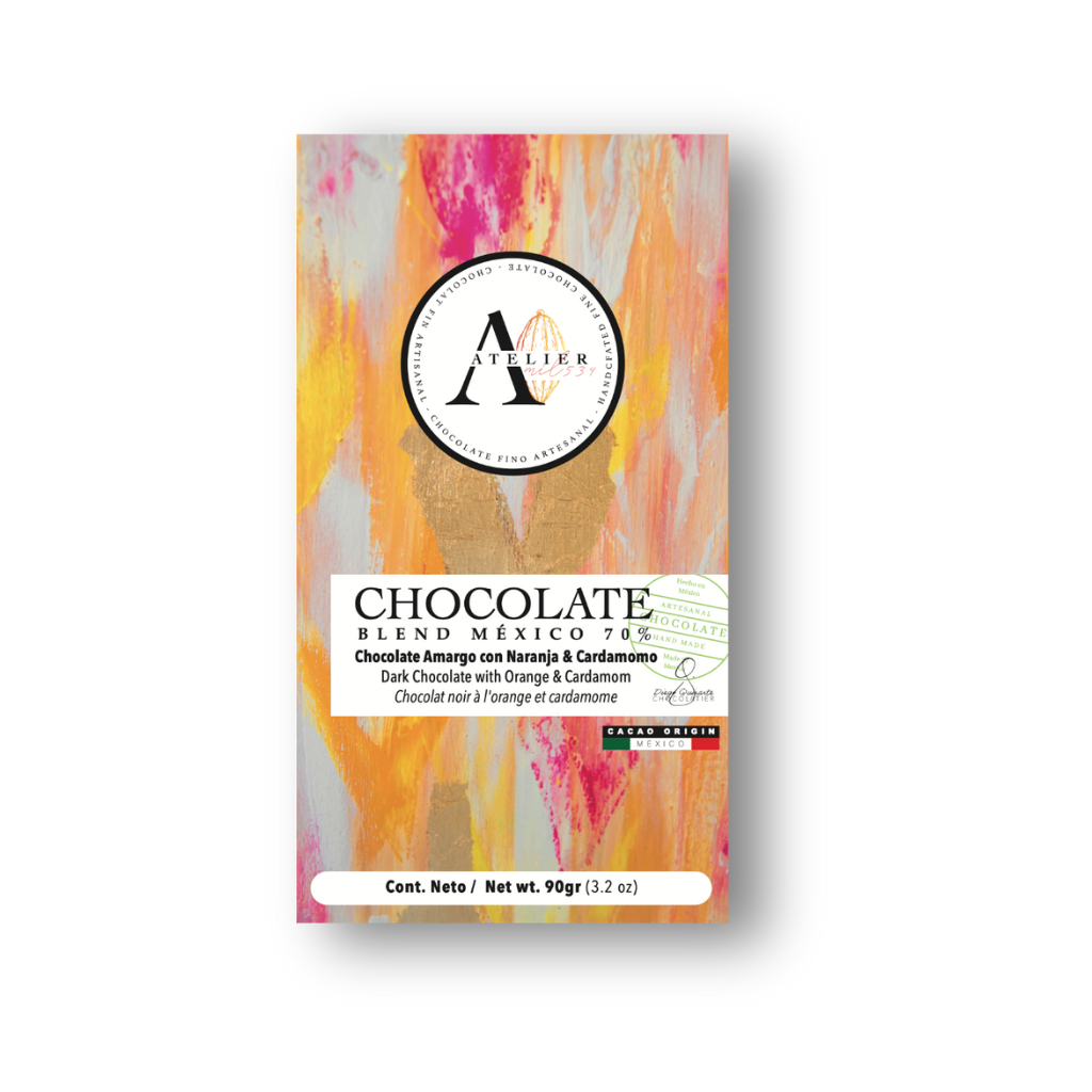 BLEND MX Barre de Chocolat 70% À L'ORANGE ET À LA CARDAMOME, 90g