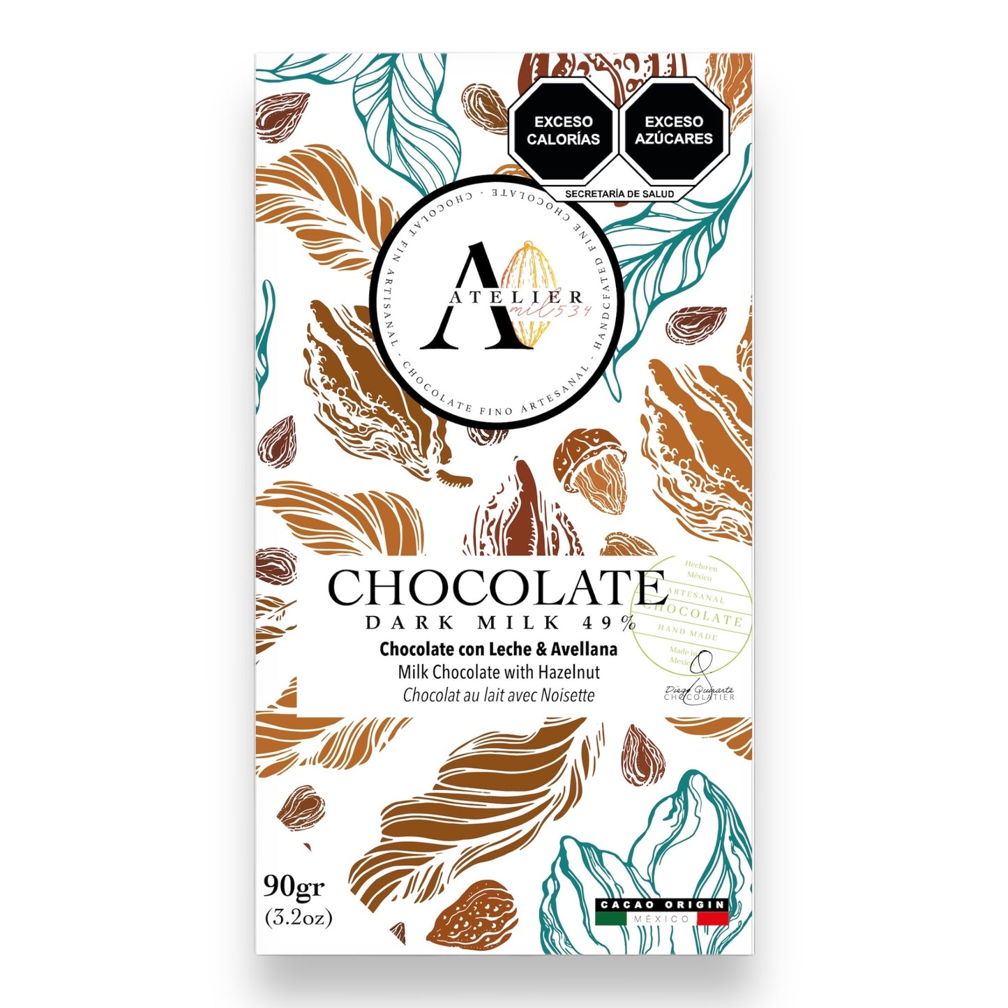 Tablette de chocolat LAIT &amp; NOISETTE, 90g