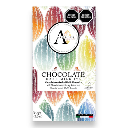 MILK, ALMOND & HONEY Chocolate bar, 90g